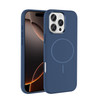 Başkenttekno iPhone 16 Pro Max Manyetik MagSafe Şarj Metal Kamera Korumalı Edi Silikon Soft Silikon Kılıf Lacivert 