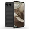 Başkenttekno Tecno Spark 40 5G Kılıf Esnek TPU Oyuklu Arka Yüzey Tasarımlı Etnik Silikon Kapak Siyah 