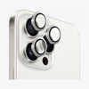 Safeus iPhone 15 Pro Max - 15 Pro ile Uyumlu Safir Temperli Kamera Lens Koruyucu Beyaz Titanyum