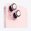 Safeus iPhone 15 - 15 Plus ile Uyumlu Safir Temperli Kamera Lens Koruyucu Pembe Pembe