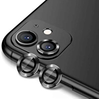 Zore Apple iPhone 12 Cl-12 Premium Safir Parmak İzi Bırakmayan Anti-Reflective Kamera Lens Koruyucu Siyah