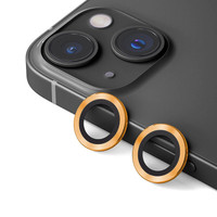 Zore Apple iPhone 13 Cl-12 Premium Safir Parmak İzi Bırakmayan Anti-Reflective Kamera Lens Koruyucu Turuncu