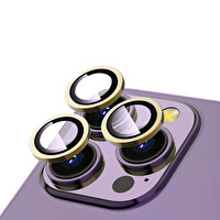 Zore Apple iPhone 12 Pro Max Cl-12 Premium Safir Parmak İzi Bırakmayan Anti-Reflective Kamera Lens Koruyucu Gold