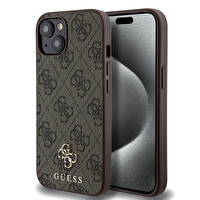 Guess Orjinal Lisanslı Apple iPhone 14 Kılıf M-Safe Şarj Özellikli Small 4G Classic Kapak Kahverengi