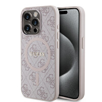 Guess iPhone 15 Pro Kılıf Kapak Pembe