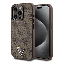 Guess iPhone 15 Pro Kılıf Kapak Kahverengi