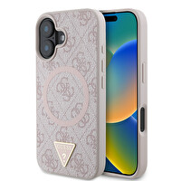 Guess iPhone 16 Kılıf Kapak Pembe
