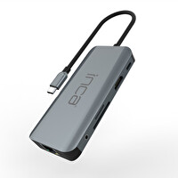 Inca Itpc-10Tx Type-C Hub + Hdmi 4K 60Hz+Ethernet Rj45 1000Mbps+2Xusb3.0 +Pd100W+Sd +Tf 3.0 +Data + Audio Çoklayıcı Aluminyum Kasa