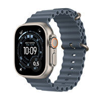 Apple Watch Ultra 3 GPS + Cellular 49mm Natürel Titanyum Kasa ve Demir Mavisi Ocean Kordon