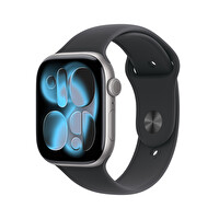 Apple Watch Series 11 GPS 46mm Uzay Grisi Alüminyum Kasa ve Siyah Spor Kordon - M/L