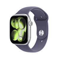 Apple Watch Series 11 GPS 46mm Gümüş Alüminyum Kasa ve Sis Moru Spor Kordon - M/L