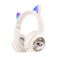 Shaza Kulak Üstü Bluetooth Kedili Çocuk Kulaklık  Pembe