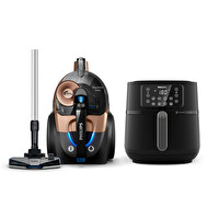 Philips XB7151/07 Toz Torbasız Süpürge ile HD9285/96 XXL Fritöz 