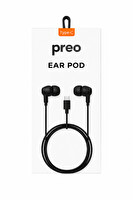 Preo Ear Pod Type-C Kulakiçi Silikonlu Kulaklık Siyah