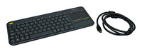 Logitech K400+ TV Klavyesi ve Altın Uçlu Örgülü 1.5M HDMI Kablo