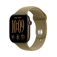 Apple Watch Series 12 GPS 42mm Koyu Bronz Alüminyum Kasa ve Klasik Zeytin Yeşili Spor Kordon - S/M