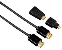 Hama 122227 Hdmi Mini/Micro Hdmi Adaptör ve 4K Altın Uçlu 1.5M Ethernet Hdmi Kablo Siyah