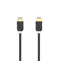 Hama HM205444 HS HDMI Ethernet 1.5M Altın Uç Örgü Kablo Siyah