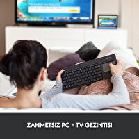 Logitech K400 Plus Dokunmatik Kablosuz Siyah Smart Tv Klavye (920-007149)
