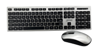 Preo KM06 Zarif Kasa Damla Tasarımlı Tuş Kablosuz Klavye Mouse Set Gümüş