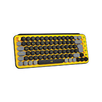 Logitech POP Keys Kablosuz Mekanik Klavye Sarı Siyah