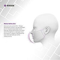 MediFash Aura-Pembe TSE Belgeli Bakteri Filtreli 3 Katlı Telli Maske Takma Aparatlı Pembe Yıkanabilir Maske
