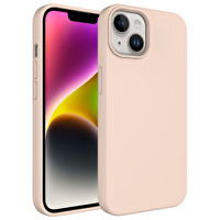Zore Kivi iPhone 14 Plus Sert Silikon Kılıf - Kum Pembe