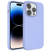 Zore Kivi iPhone 14 Pro Sert Silikon Kılıf - Açik Mavi