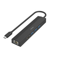 Hama USB-C-HUB 6 Ports 3X USB-A USB-C HDMI LAN Kablo