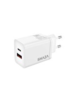 Shaza SG2501/20/WT USB-C 20W to USB-A 18W 20W PD USB QC3.0 - Type-C PD 20W Şarj Adaptörü	