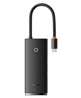 Baseus Lite 6 in 1 Multifonksiyonal Type-C Hub Dock Station Siyah