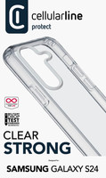 Cellularline CLEARDUOGALS24T Samsung S24 Clearduo Antı-Bakteriyel Sert Şeffaf Kılıf 