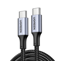 Ugreen USB-C TO USB-C 100W 5A QC PD Örgülü 3 Metre Siyah Hızlı Şarj Kablosu 