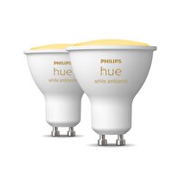 Philips Huewa 4.3W Beyaz Ambiyans Akıllı Ampul 2'li Ekopaket GU10 Spot Bluetooth Özellikli Aydınlatma