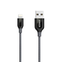 Anker Powerline+ Lightning 0.9 Metre Örgülü Apple Lisanslı iPhone iPad Kablo - Gri - Taşıma Çantalı
