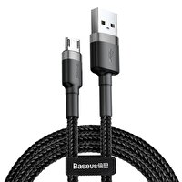 Baseus Cafule Micro USB Kablo 2.4A 1M Gri Siyah