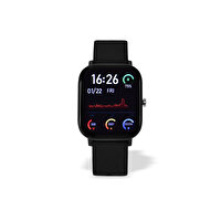 Preo Pwatch S1 Bluetooth Arama Ve Müzik IP67 Takip Silikon Kayışlı Akıllı Saat Siyah