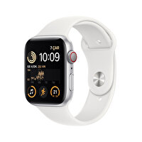 Apple Watch SE GPS + Cellular 44MM Gümüş Alüminyum Kasa ve Beyaz Spor Kordon