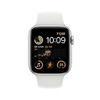 Apple Watch SE GPS + Cellular 44MM Gümüş Alüminyum Kasa ve Beyaz Spor Kordon