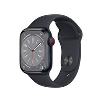 Apple Watch Series 8 GPS + Cellular 41MM Gece Yarısı Alüminyum Kasa ve Gece Yarısı Spor Kordon