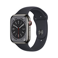 Apple Watch Series 8 GPS + Cellular 45MM Grafit Paslanmaz Çelik Kasa ve Gece Yarısı Spor Kordon