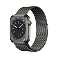 Apple Watch Series 8 GPS + Cellular 45MM Grafit Paslanmaz Çelik Kasa ve Grafit Milanese Loop