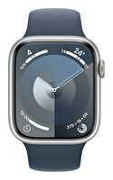 Apple Watch Series 9 GPS 45MM S/M Gümüş Alüminyum Kasa ve Storm Mavi Sport Band