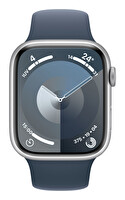 Apple Watch Series 9 Gps 45mm Gümüş Alüminyum Kasa Ve Storm Mavi Sport Band - M/l