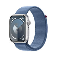 Apple Watch Series 9 Gps 45mm Gümüş Alüminyum Kasa ve Winter Mavi Sport Loop
