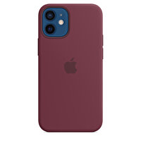 Apple iPhone 12 Mini MagSafe Özellikli Kırmızı Erik Silikon Kılıf MHKP3ZM/A