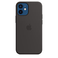 Apple iPhone 12 Mini MagSafe Özellikli Siyah Silikon Kılıf MHKX3ZM/A
