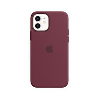 Apple iPhone 12&12 Pro MagSafe Özellikli Kırmızı Erik Silikon Kılıf MHL23ZM/A