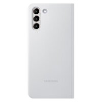 Samsung Galaxy S21+ Akıllı Led View Telefon Kılıfı Açık Gri
