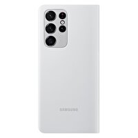 Samsung Galaxy S21 Ultra Akıllı Led View Telefon Kılıfı Açık Gri